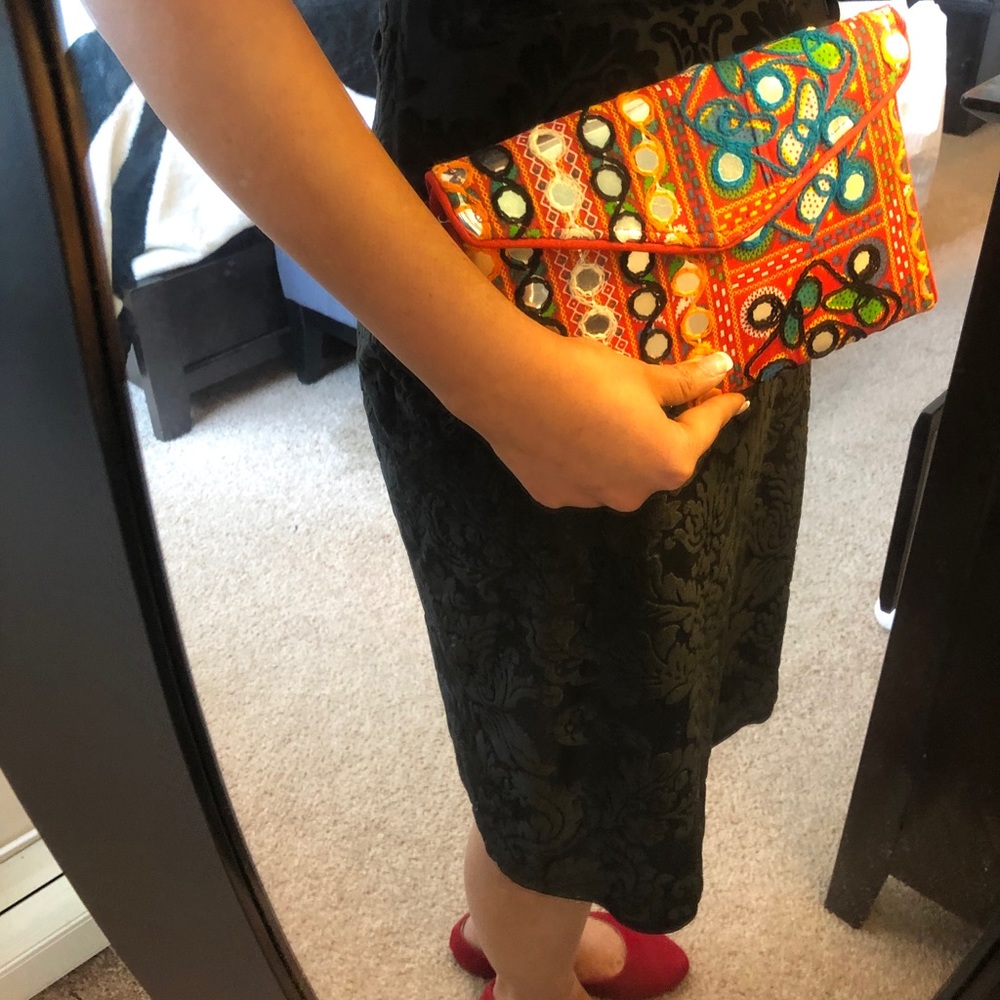 Boho/Ethnic Handmade Clutch Crossbody Bag - Picture 4 of 6